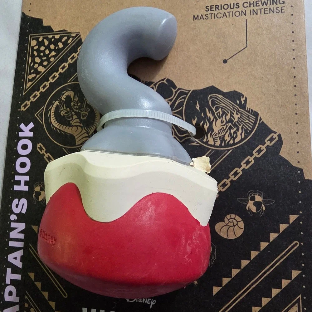 Bark Super Chewer Captains Hook Dog Toy Small Red New Bacon Scent